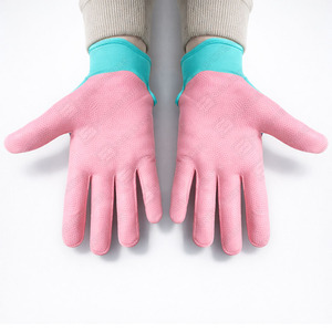 ถุงมือตีเบสบอลสีชมพูและสีเขียวขุ่น พร้อมแถบตีนตุ๊กแกสำหรับปิด ใช้ได้ทั้งชายและหญิง สำหรับผู้ใหญ่ ผ้าถักระบายอากาศได้ดี เหมาะสำหรับการฝึกซ้อม - Product Image 4