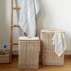 Cesta de Almacenamiento de Mimbre Tejida a Mano para Ropa Sucia, Baño, Dormitorio Infantil, Organizador de Mimbre Natural para Decoración del Hogar - Product Image 4