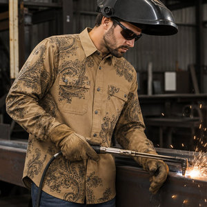 Wholesale Flame Retardant Custom Fireproof and Anti-Scalding <b>Welding</b> Clothes Heat Fire Resistant Work <b>Shirt</b> Fr Workwear - Product Image 6