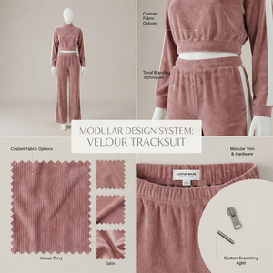 Conjunto Deportivo de Punto para Mujer, Invierno, Manga Larga, con Capucha, Corte Ajustado, Color Sólido, Franja Lateral Bordada, Estilo Casual Urbano - Product Image 5