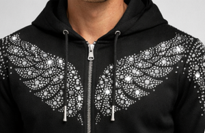 Conjunto de 2 Piezas de Sudadera con Capucha y Pantalones Deportivos Vintage Ecológicos de Otoño con Logotipo Personalizado al por Mayor, Ropa Deportiva con Pedrería para Hombre - Product Image 2