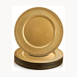 Assiette de présentation en métal de luxe personnalisée, élégante pour hôtels, restaurants, mariages, décoration de table, nouveau design, nouvelle arrivée - Product Image 1
