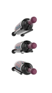 Support mural moderne minimaliste en métal noir pour bouteilles de vin – Ensemble de présentoirs à vin horizontaux et peu encombrants pour une bouteille - Product Image 5