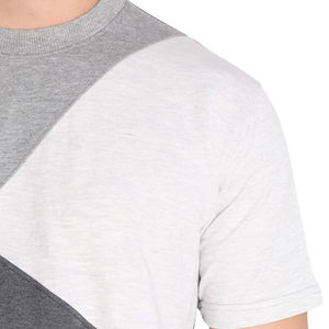 Ensemble de t-shirts en coton décontractés pour hommes avec logo personnalisé, taille plus, manches courtes, couleur unie - Product Image 4