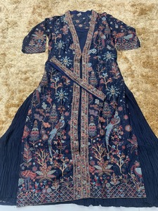 Modest Embroidery Work Polyester Chinon Women Party Evening Spring Autumn Floor Length <b>Dress</b> Middle East <b>Long</b> Sleeves Arabic - Product Image 4
