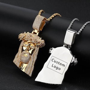 Mens hip hop jewellery moissanite jesus <b>head</b> pendant iced crown rose design luxury religious street fashion <b>style</b> pendant - Product Image 5