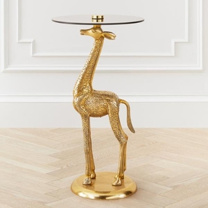 Modern giraffe standing head top metal <b>side</b> <b>table</b> animal base accent furniture luxury living room <b>table</b> designer animal shape - Product Image 2
