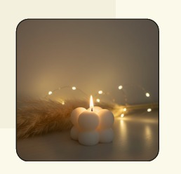 Petite bougie à bulles, ensemble de bougies rondes modernes, bougie blanche pour la décoration de Noël, utilisation en intérieur - Product Image 2