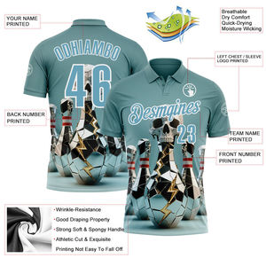 Polo de golf vintage sur mesure pour homme, maillot de bowling, chemise en polyester surdimensionnée, maillot polo - Product Image 3