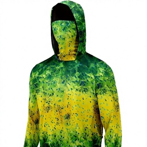 Breathable Custom <b>long</b> <b>sleeve</b> shirt fishing wear Men Geometric Print Hooded Fishing Jersey Pullover Outdoor Wear sublimation - Product Image 6