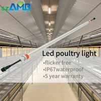 Tube LED T8 étanche IP67 pour éclairage de poulailler, lampe pour poulets et porcs, lumière rouge à spectre complet 2700k-6500k