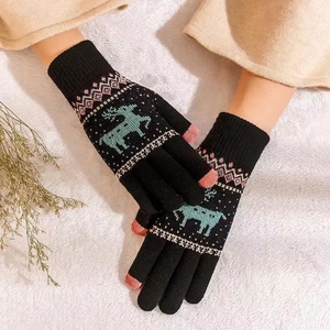 Cute Cartoon Winter Touch Screen <b>Gloves</b> Unisex <b>Wool</b> Knitted Warm Padded <b>Gloves</b> for Cycling Sports Outdoor Fishing Party Wear - Product Image 5