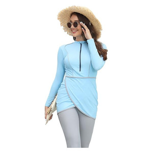 Burkini de Corte Alto para Mujer, Personalizado con Logotipo Frontal, de 2 Piezas, Secado Rápido, Transpirable, en Spandex/Poliéster - Product Image 3