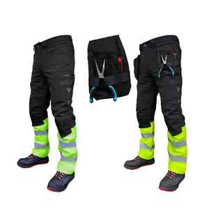 กางเกงทำงานนิรภัยหลายกระเป๋าสำหรับผู้ชาย กางเกงสะท้อนแสงแบบ Hi-Vis คุณภาพสูง กางเกงนิรภัยแบบสั่งทำพิเศษ - Product Image 3