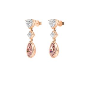 Pendientes de Oro Rosa de 9K de Lujo con Diamantes Cultivados en Laboratorio de Corte Corazón de 9.17 CTW, Diseño de Joyería Exquisito - Product Image 6