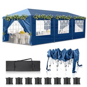Tenda Pop-up Portatile Istantanea 10x30ft per Esterni con 8 Pareti Laterali per Feste, Matrimoni, Compleanni e Lauree - Product Image 2