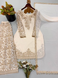 Ensemble de salwar kameez traditionnel pour femmes avec broderies, coupe ample, style indien pakistanais - Product Image 2