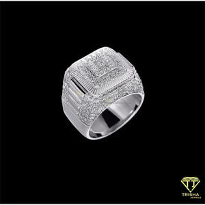 Anillo de lujo de plata 925 con diamante cuadrado cultivado en laboratorio para compradores mayoristas de joyería premium - Product Image 5