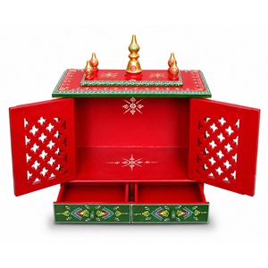 Nuevo Templo de Madera Tradicional de Alta Calidad, Mandir Pintado a Mano, Decoración para el Hogar, Pooja Ghar Hindú, Altar de Adoración, Oficina, Clásico, Diwali - Product Image 3