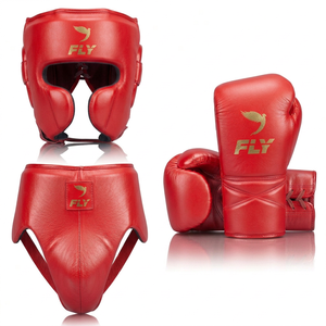Guantes de Boxeo Personalizados Fly y Kit de 3 Protectores de Cabeza/Ingle de Cuero - Cómodos y Duraderos - Product Image 4