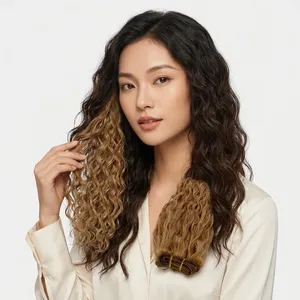 Extensiones de Cabello Humano Remy Largo y Rizado Rojizo, Volumen Completo, Color Natural Marrón Oscuro, Base de Seda, Tamaño Personalizable - Product Image 4