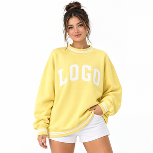 Oversized Crew Neck Sweatshirt Long Sleeve Casual Pullover Top Relaxed Fit Fashion Streetwear Comfortable Everyday <b>Clothing</b> - Product Image 1