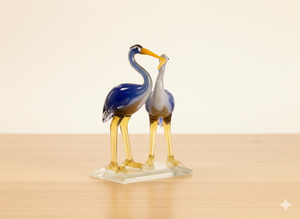 Figurine artisanale en verre d'un couple d'oiseaux amoureux, cadeau romantique pour la Saint-Valentin, décoration d'intérieur - Product Image 2