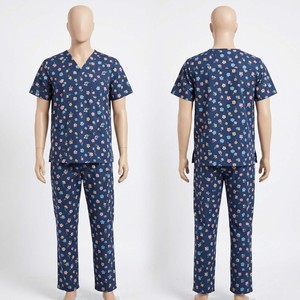 Ensemble de blouses médicales pour hommes, tissu polycoton 180 GSM, bleu roi, col en V, uniforme, broderie personnalisée, impression sérigraphique, étiquette tissée - Product Image 4