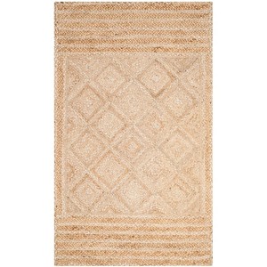 Tapis géométrique en jute rectangulaire à tissage plat moderne pour salon, écologique, à poils ras, fait main, nettoyage à sec, adapté aux animaux domestiques, antidérapant - Product Image 3