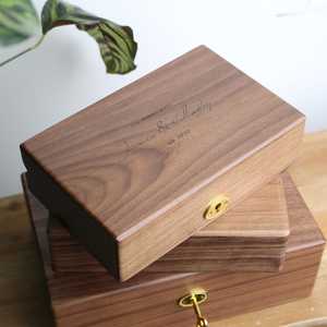 Personalized Walnut <b>Keepsake</b> <b>Box</b>,Engraved Wedding <b>Memory</b> <b>Box</b>,Anniversary Gift for Couple - Product Image 2