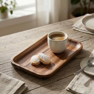Bandeja de servir cuadrada de madera minimalista y personalizada, platos ovalados de madera ecológicos, platos planos duraderos a un precio razonable por UO INDIA - Product Image 3