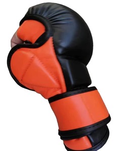 Guantes de MMA Rojos Premium con Acolchado Grueso, Guantes de Grappling Profesionales para Artes Marciales, Sparring, Entrenamiento de Boxeo con Palma Abierta - Product Image 4