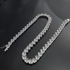 Collier chaîne tennis en diamant de laboratoire, pendentif cœur plaqué or, bijoux hip-hop pour hommes et femmes - Product Image 3