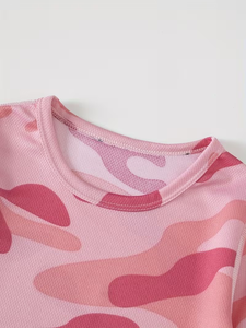 Baby Girls' Knitted Western Print O-Neck Short Sleeve Cotton Blend T-Shirt with Breathable & Quick Dry Features Casual Wear - Product Image 4