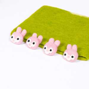 Broches de Fieltro con Forma de Cabeza de Animal, Fieltro Rosa, 10 Piezas, Accesorios de Ropa - Product Image 3