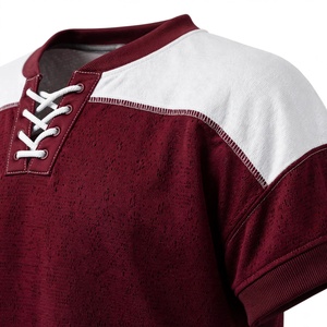 Maillot de hockey sur glace unisexe, couleur personnalisée, col en V, manches longues, blocs de couleur, respirant, polyester, coupe classique, vêtements de sport - Product Image 2