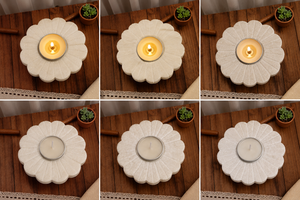Kayampura Eco-Friendly Handmade Marble Gold Foil <b>Tealight</b> Candle <b>Holder</b> | Festive Home Decor | Indian Marble T-Light for Wedding - Product Image 6