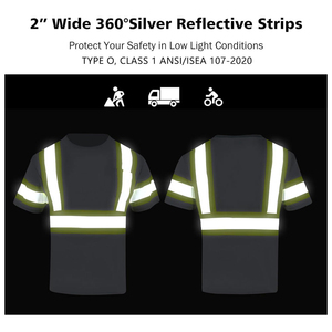Chemise de sécurité réfléchissante haute visibilité, chemise de travail respirante pour hommes, vêtements de sécurité pour travaux de construction et de voirie - Product Image 5