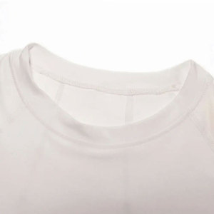 <b>Men</b> White Long Sleeve <b>Compression</b> Rash Guard With Colorful Striped Sleeves Quick Dry Sport <b>Shirt</b> Adult Fit - Product Image 4