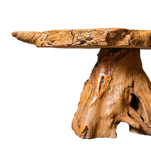 ARTERRA Ensemble de table en racine de teck rustique avec tabourets en bois naturel, mobilier de salon artisanal haut de gamme pour maisons de luxe, hôtels, villas et cafés - Product Image 3