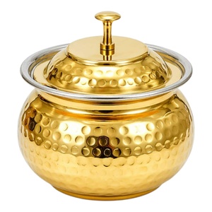 Azucarero de metal dorado martillado con cuchara y tapa, vajilla elegante para bodas - Product Image 4