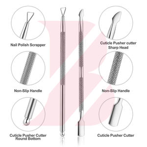 Prix de gros - Produit phare - Ensemble professionnel de repousse-cuticules pour les techniciennes en nail art - Instruments de beauté de haute qualité - Product Image 4