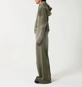 Chándal de invierno para hombre con capucha, estampado con lavado ácido, fabricado profesionalmente, transpirable, 100% algodón, ligero, tallas grandes, color liso, ¡Oferta! - Product Image 4