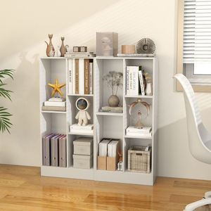 Libreria Angolare Girevole Moderna 41 Pollici con 5 Cubi e Kit Anti-Ribaltamento per Soggiorno e Ufficio - Product Image 3