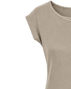 Customized Beige Women Casual T Shirt Floral Ring Neck Short Sleeve Summer Fashion Soft Stretch Ladies Tee Daily Wear <b>Top</b> Blouse - Product Image 3