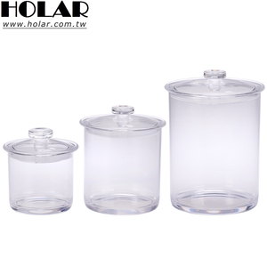 [Holar] Taiwan a fait 3 tailles ensemble de bocaux de stockage en plastique hermétiques ronds transparents avec couvercles - Product Image 1