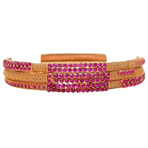 Ethnic Gold Plated <b>Copper</b> Brass Alloy Diamond Ruby <b>Bangles</b> Combo for Wedding Engagement - Product Image 2