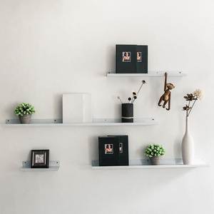 Black Modern Floating <b>Shelves</b> <b>Wall</b> Decor <b>Wall</b> <b>Mounted</b> Engineered Wood Durable Multifunction Storage <b>Shelf</b> Set 2-14 Living Room - Product Image 5