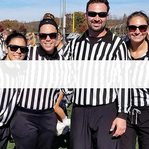 Maillot d'arbitre à manches longues rayé noir et blanc pour femme avec fermeture éclair, col rabattable, tissu respirant, vêtements de football - Product Image 5