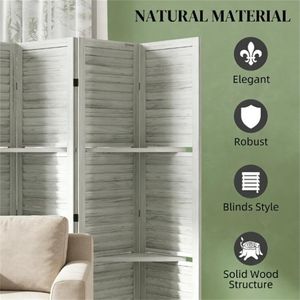 Biombo Plegable Blanco y Separador de Ambientes para Dormitorio - Product Image 4